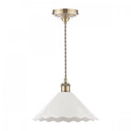 Daws Ceiling Pendant Light In Antique Brass With White Ceramic Shade LA3756520-Q