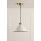 Daws Ceiling Pendant Light In Antique Brass With White Ceramic Shade LA3756520-Q