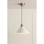 Daws Ceiling Pendant Light In Antique Brass With White Ceramic Shade LA3756520-Q