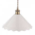 Daws Ceiling Pendant Light In Antique Brass With White Ceramic Shade LA3756520-Q