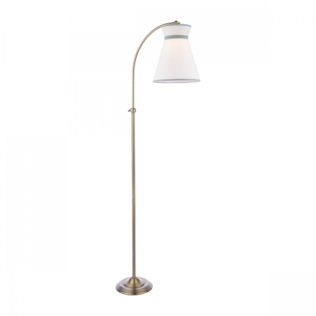 Dearham Floor Lamp In Antique Brass Finish With White Cotton Shade LA3756517-Q