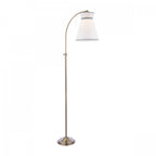 Dearham Floor Lamp In Antique Brass Finish With White Cotton Shade LA3756517-Q