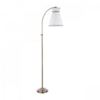Dearham Floor Lamp In Antique Brass Finish With White Cotton Shade LA3756517-Q