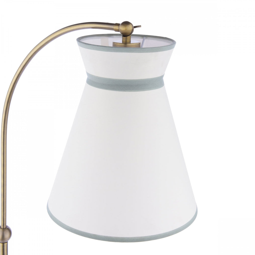 Dearham Floor Lamp In Antique Brass Finish With White Cotton Shade LA3756517-Q
