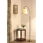 Dearham Floor Lamp In Antique Brass Finish With White Cotton Shade LA3756517-Q