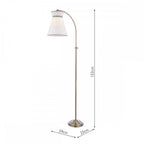 Dearham Floor Lamp In Antique Brass Finish With White Cotton Shade LA3756517-Q
