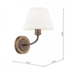Denston Traditional Wall Light In Antique Bronze With Shade LA3756583-Q