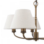 Denston 5 Light Traditional Ceiling Pendant In Antique Bronze With Natural Shades LA3756585-Q