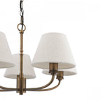 Denston 5 Light Traditional Ceiling Pendant In Antique Bronze With Natural Shades LA3756585-Q