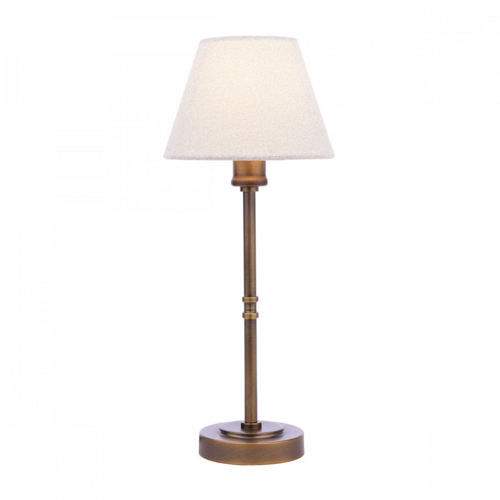 Denston Traditional Table Lamp In Antique Bronze With Cotton Shade LA3756584-Q