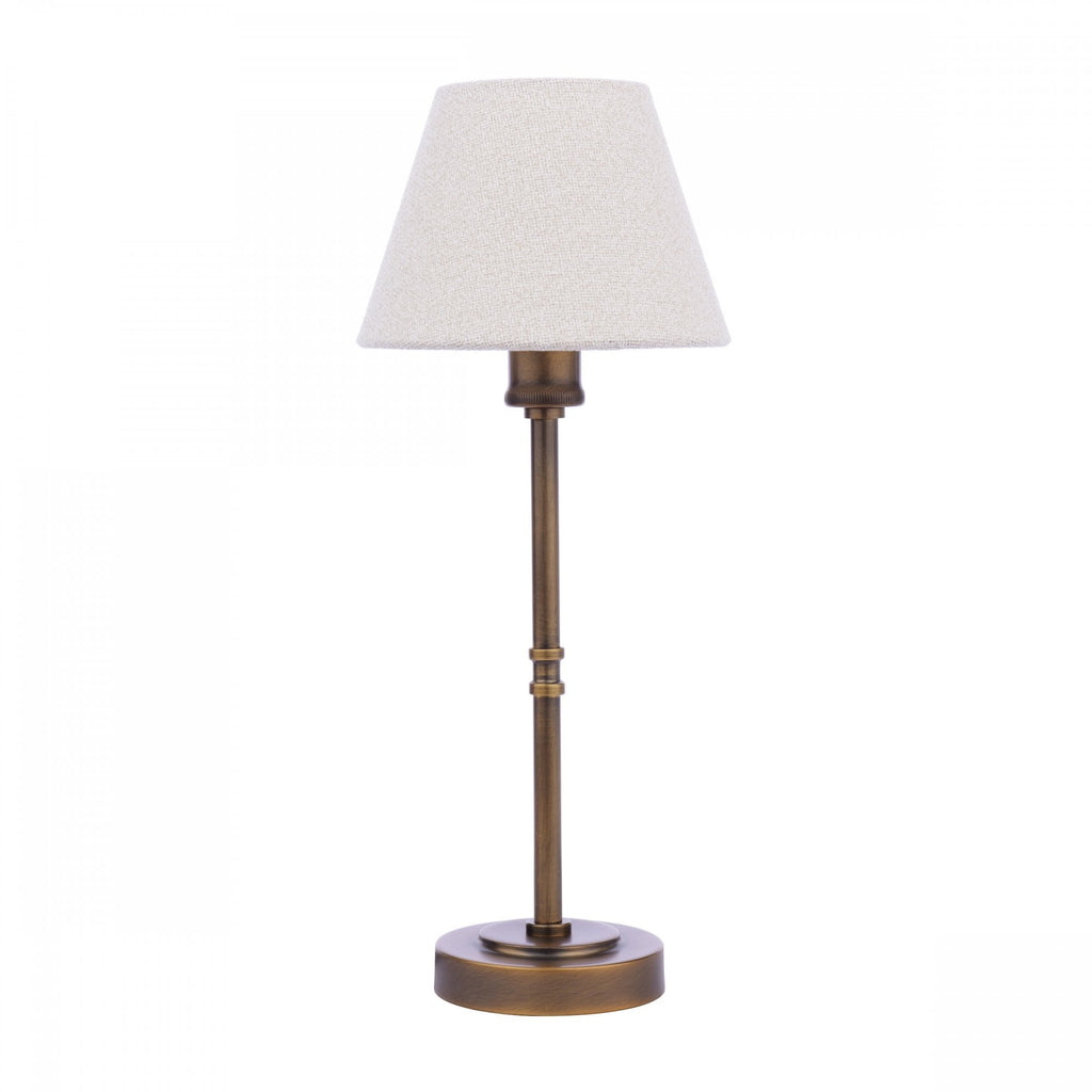 Denston Traditional Table Lamp In Antique Bronze With Cotton Shade LA3756584-Q