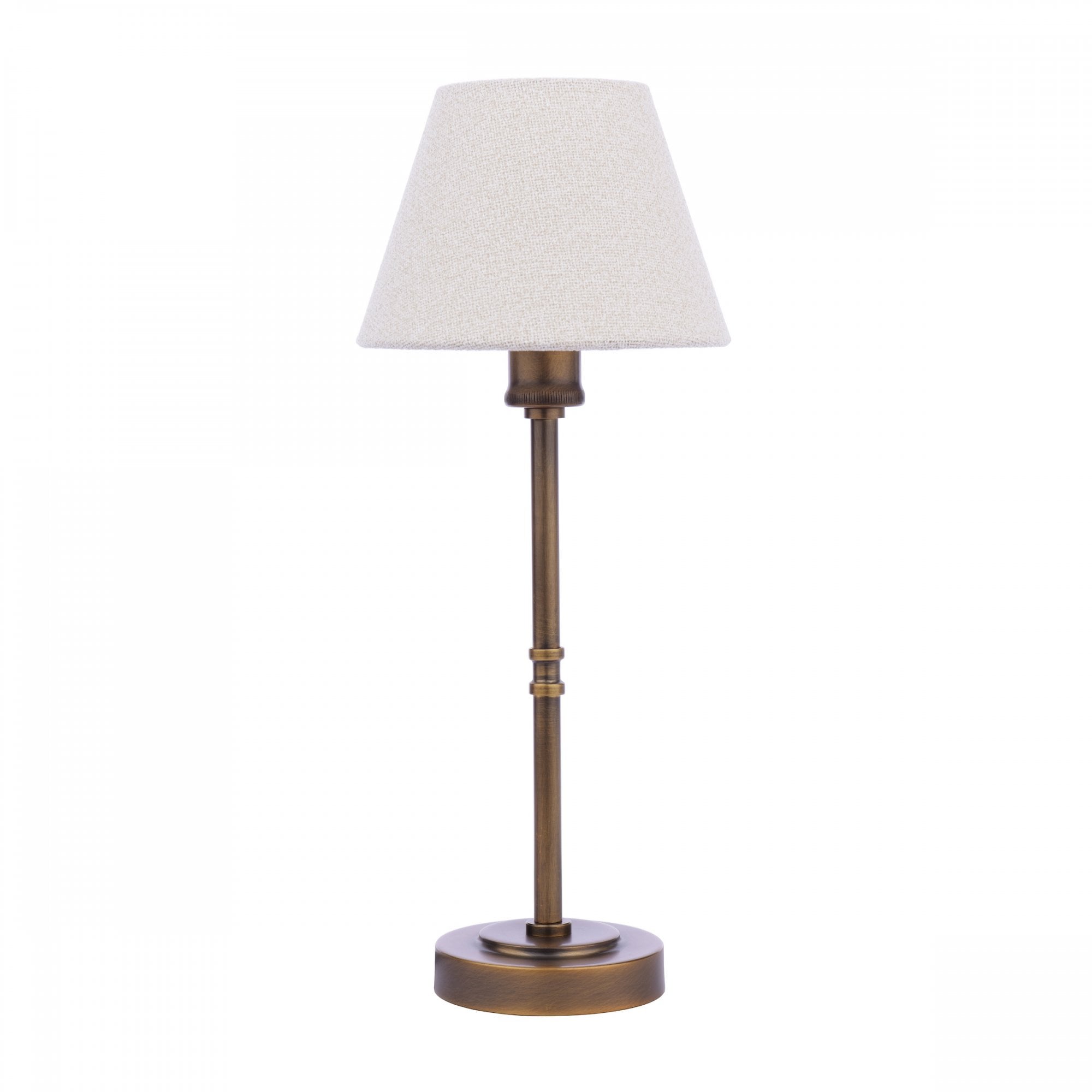 Denston Traditional Table Lamp In Antique Bronze With Cotton Shade LA3756584-Q