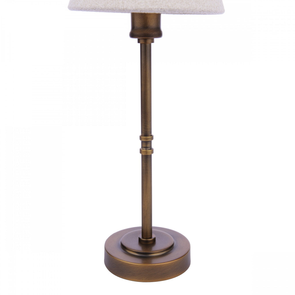 Denston Traditional Table Lamp In Antique Bronze With Cotton Shade LA3756584-Q
