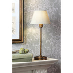 Denston Traditional Table Lamp In Antique Bronze With Cotton Shade LA3756584-Q