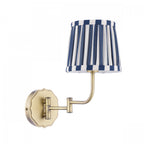 Denwick Swing Arm Wall Light In Matt Antique Brass And Stripy Cotton Shade LA3756599-Q