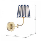 Denwick Swing Arm Wall Light In Matt Antique Brass And Stripy Cotton Shade LA3756599-Q
