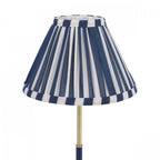 Denwick Table Lamp In Matt Antique Brass With Stripy Blue Shade LA3756598-Q