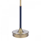 Denwick Table Lamp In Matt Antique Brass With Stripy Blue Shade LA3756598-Q