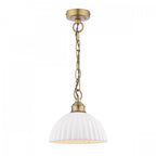 Durford Ceiling Pendant Light In Matt Antique Brass Finish With White Ceramic Shade LA3756590-Q