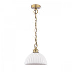 Durford Ceiling Pendant Light In Matt Antique Brass Finish With White Ceramic Shade LA3756590-Q