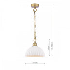 Durford Ceiling Pendant Light In Matt Antique Brass Finish With White Ceramic Shade LA3756590-Q
