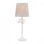 Eleni Table Lamp In Matt White Finish With Natural Linen Shade LA3756510-Q