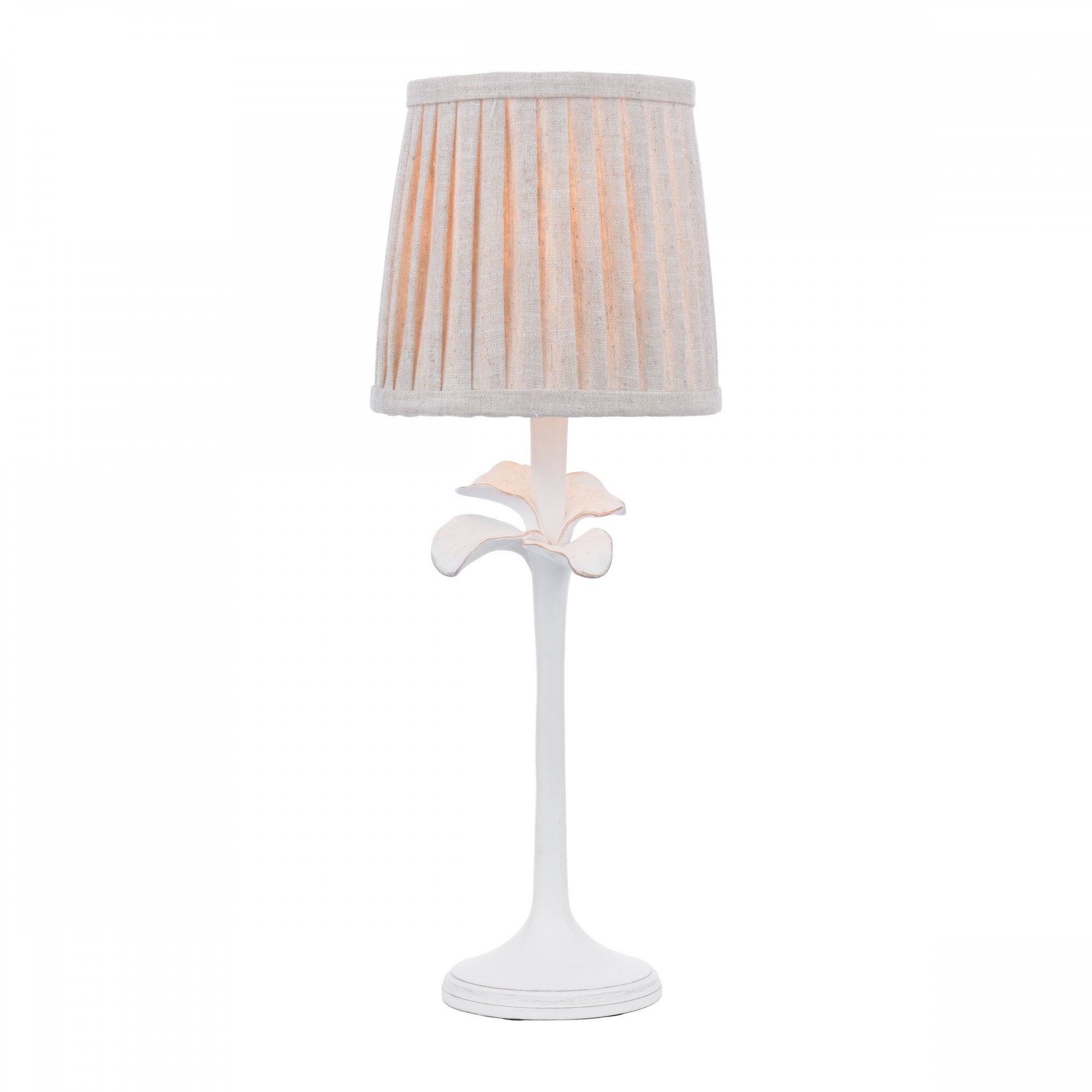 Eleni Table Lamp In Matt White Finish With Natural Linen Shade LA3756510-Q