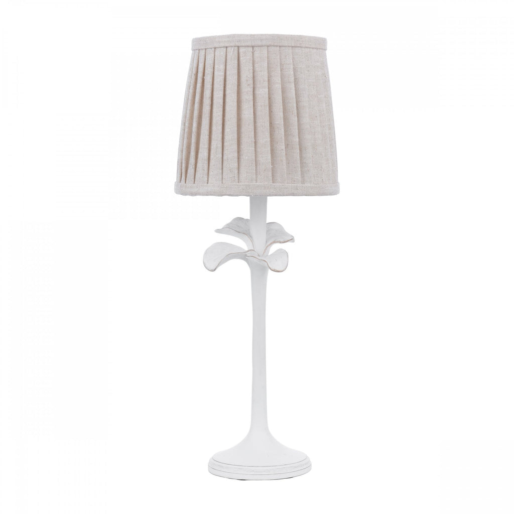 Eleni Table Lamp In Matt White Finish With Natural Linen Shade LA3756510-Q