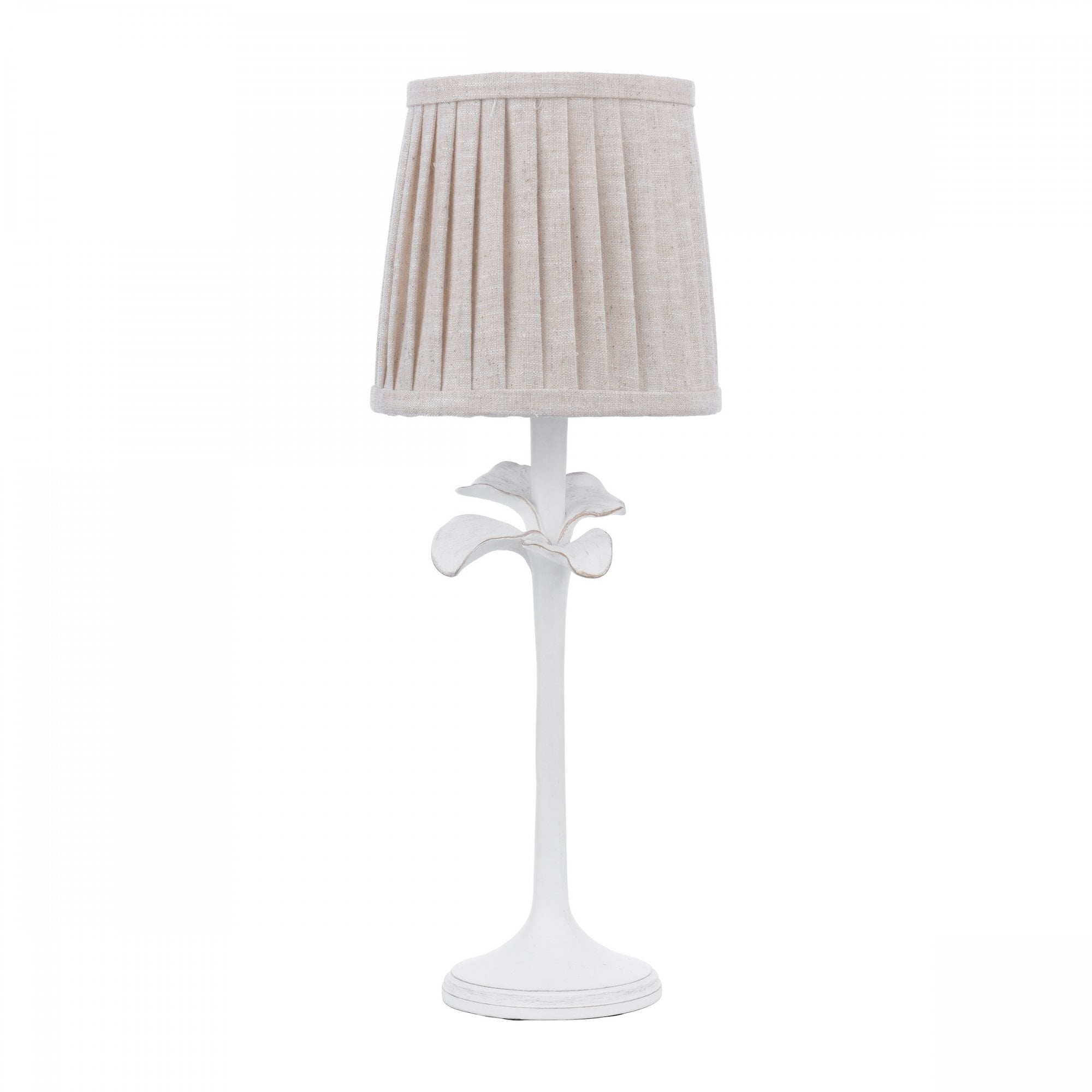 Eleni Table Lamp In Matt White Finish With Natural Linen Shade LA3756510-Q