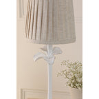 Eleni Table Lamp In Matt White Finish With Natural Linen Shade LA3756510-Q