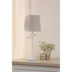 Eleni Table Lamp In Matt White Finish With Natural Linen Shade LA3756510-Q