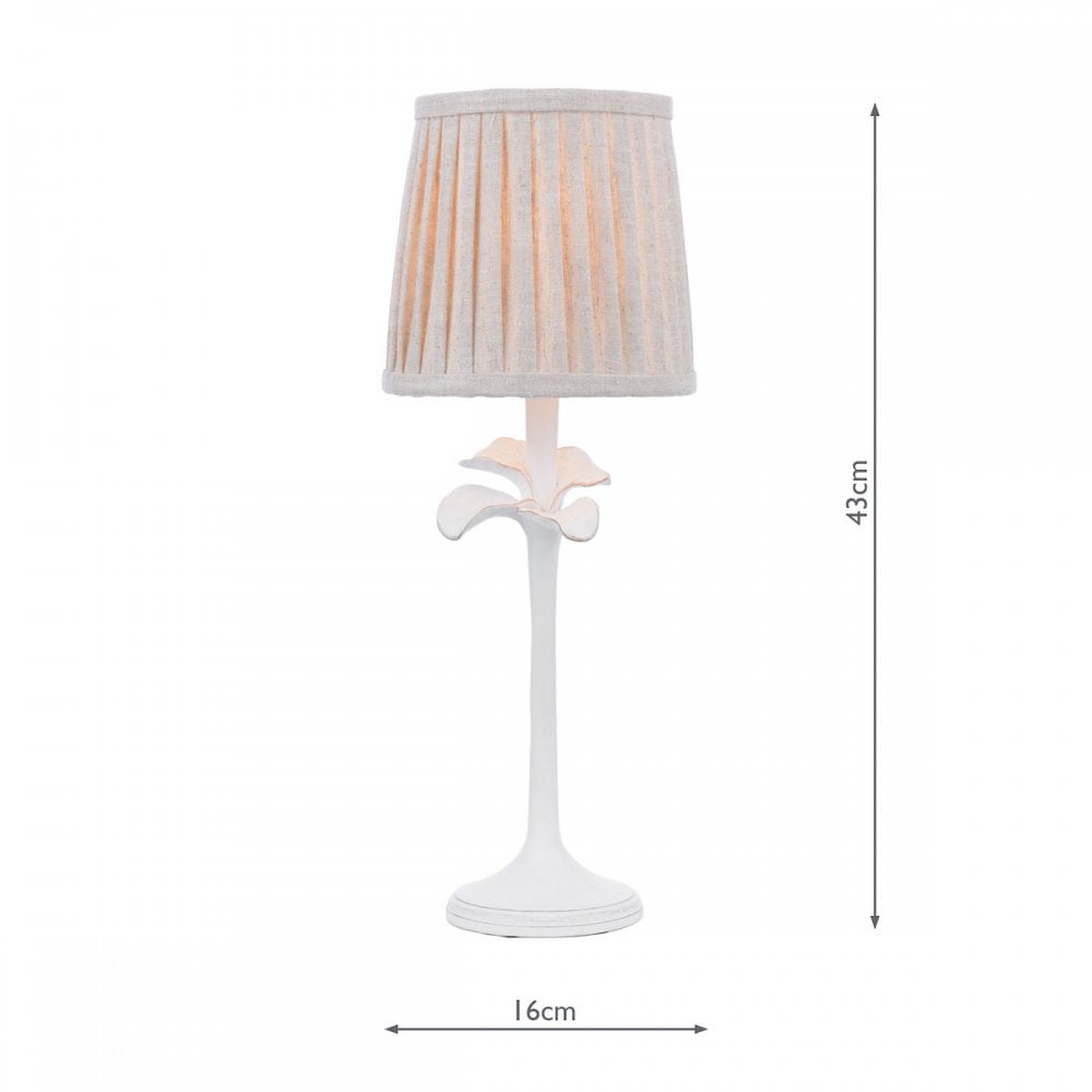 Eleni Table Lamp In Matt White Finish With Natural Linen Shade LA3756510-Q