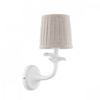 Eleni Wall Light In Matt White Finish With Natural Linen Shade LA3756616-Q