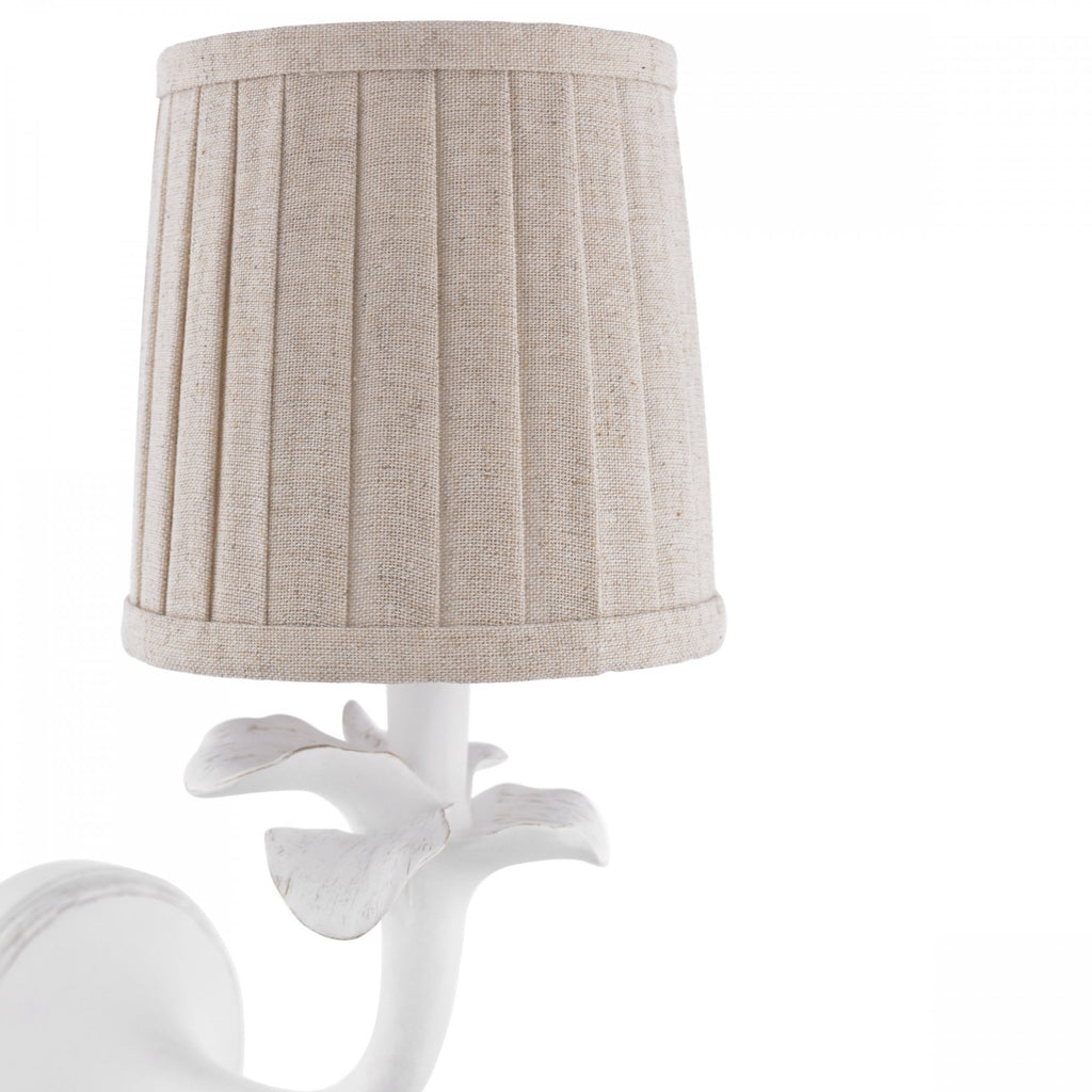 Eleni Wall Light In Matt White Finish With Natural Linen Shade LA3756616-Q