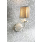 Eleni Wall Light In Matt White Finish With Natural Linen Shade LA3756616-Q