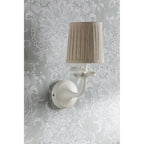Eleni Wall Light In Matt White Finish With Natural Linen Shade LA3756616-Q
