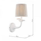 Eleni Wall Light In Matt White Finish With Natural Linen Shade LA3756616-Q
