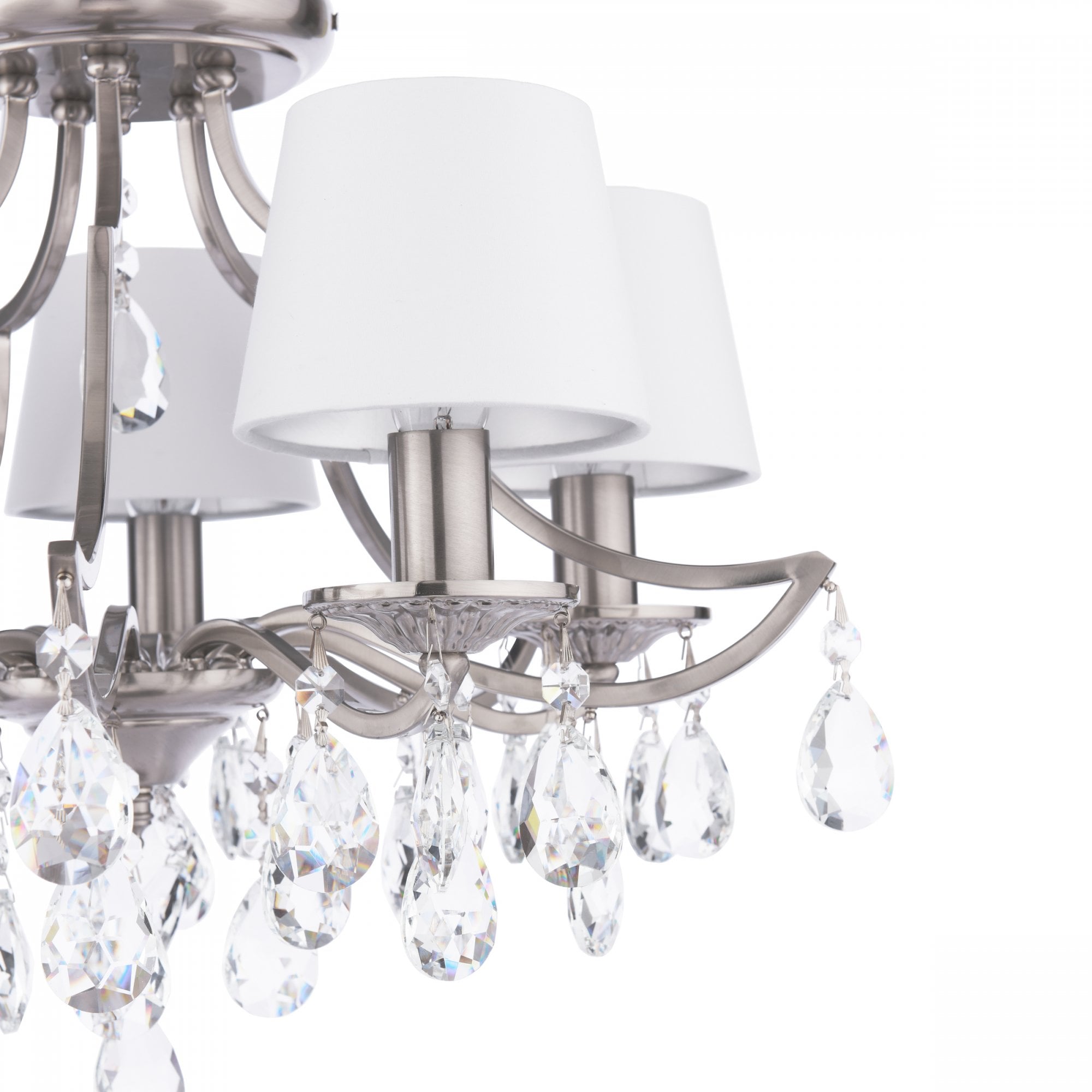 Enstone 5 Light Semi Flush Ceiling Light In Polished Nickel With Crystal Droplets LA3756611-Q
