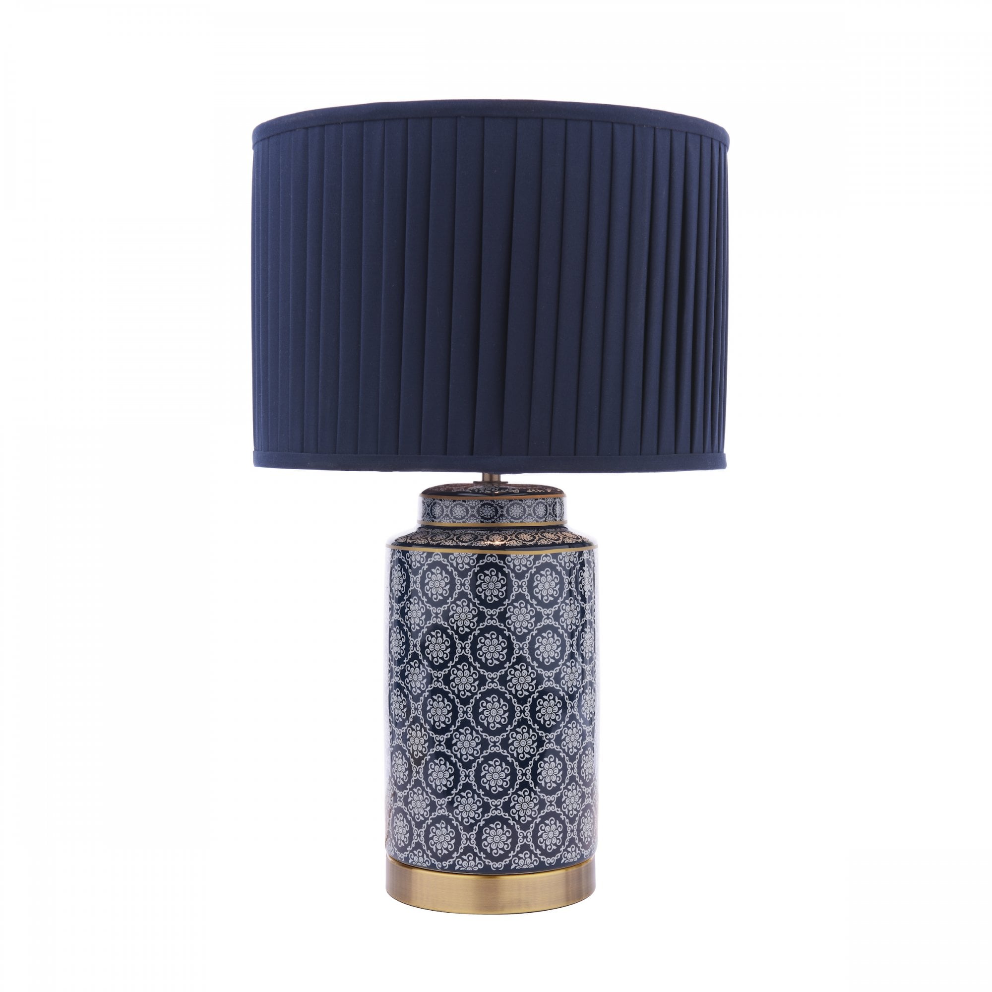 Knipton Table Lamp Blue Ceramic And Antique Brass Finish With Blue Shade LA3756612-Q