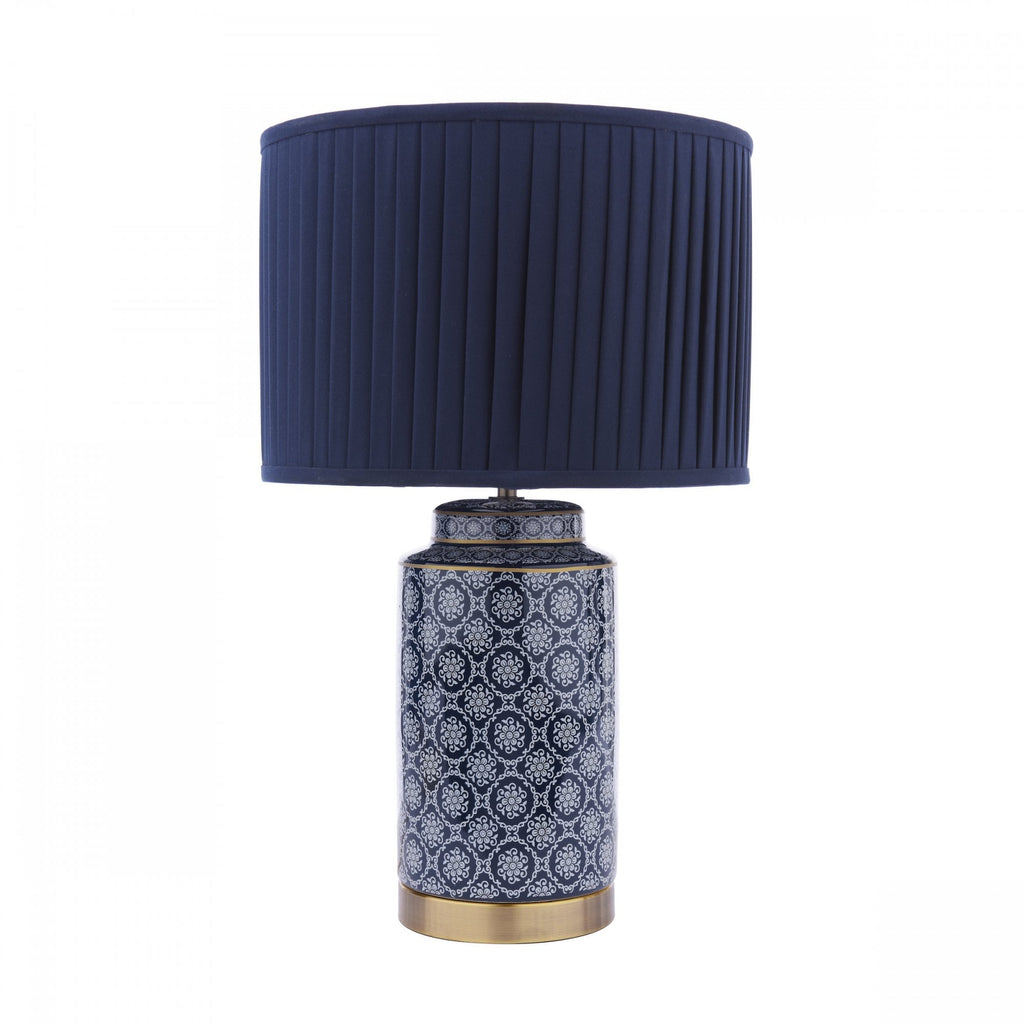 Knipton Table Lamp Blue Ceramic And Antique Brass Finish With Blue Shade LA3756612-Q
