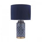 Knipton Table Lamp Blue Ceramic And Antique Brass Finish With Blue Shade LA3756612-Q