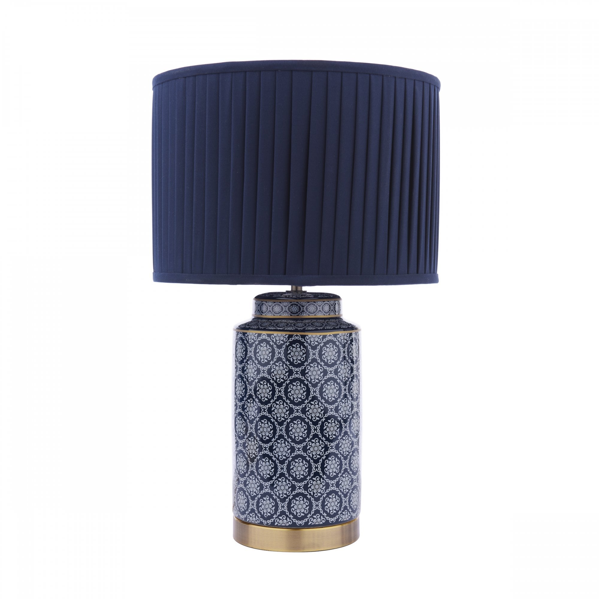 Knipton Table Lamp Blue Ceramic And Antique Brass Finish With Blue Shade LA3756612-Q