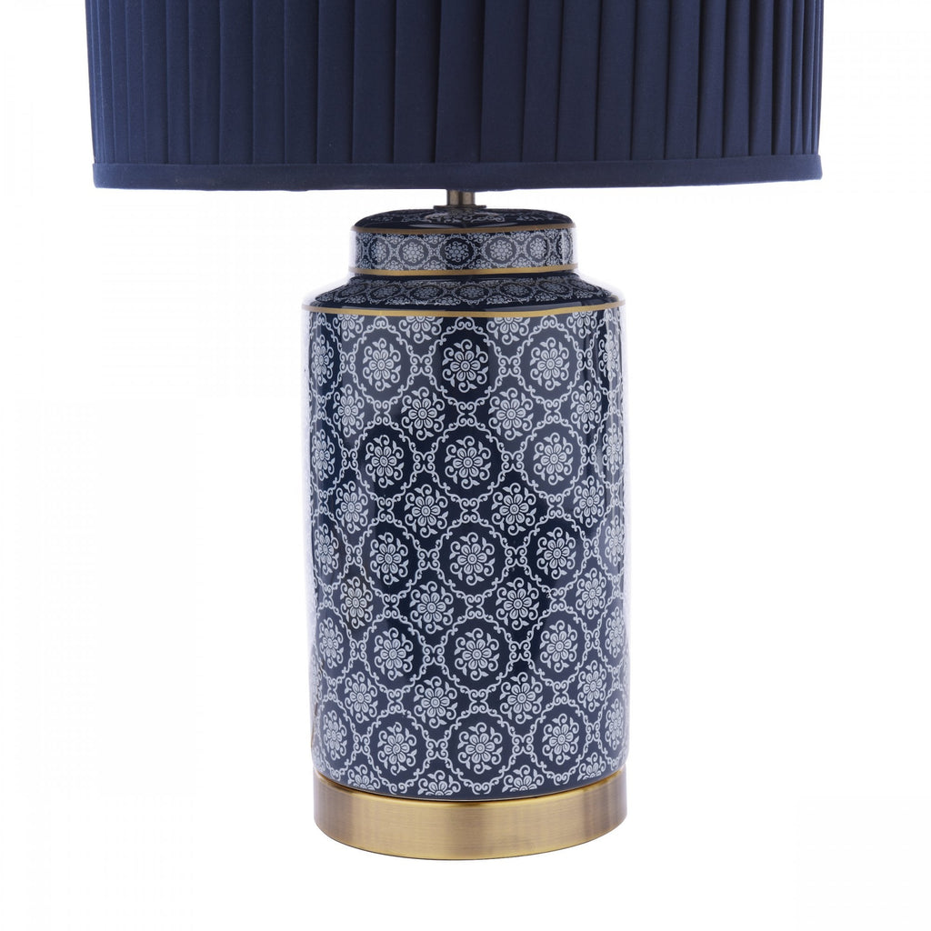 Knipton Table Lamp Blue Ceramic And Antique Brass Finish With Blue Shade LA3756612-Q