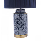 Knipton Table Lamp Blue Ceramic And Antique Brass Finish With Blue Shade LA3756612-Q