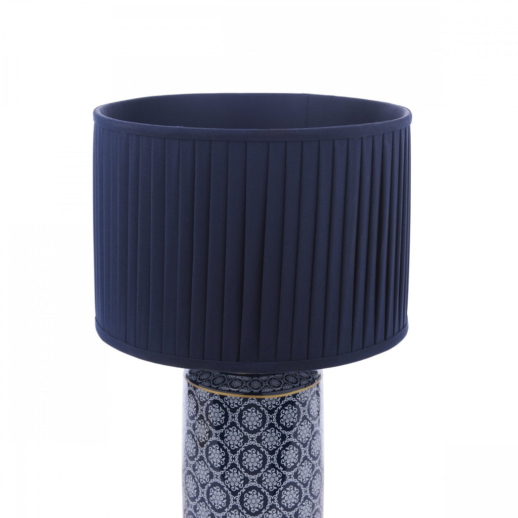 Knipton Table Lamp Blue Ceramic And Antique Brass Finish With Blue Shade LA3756612-Q
