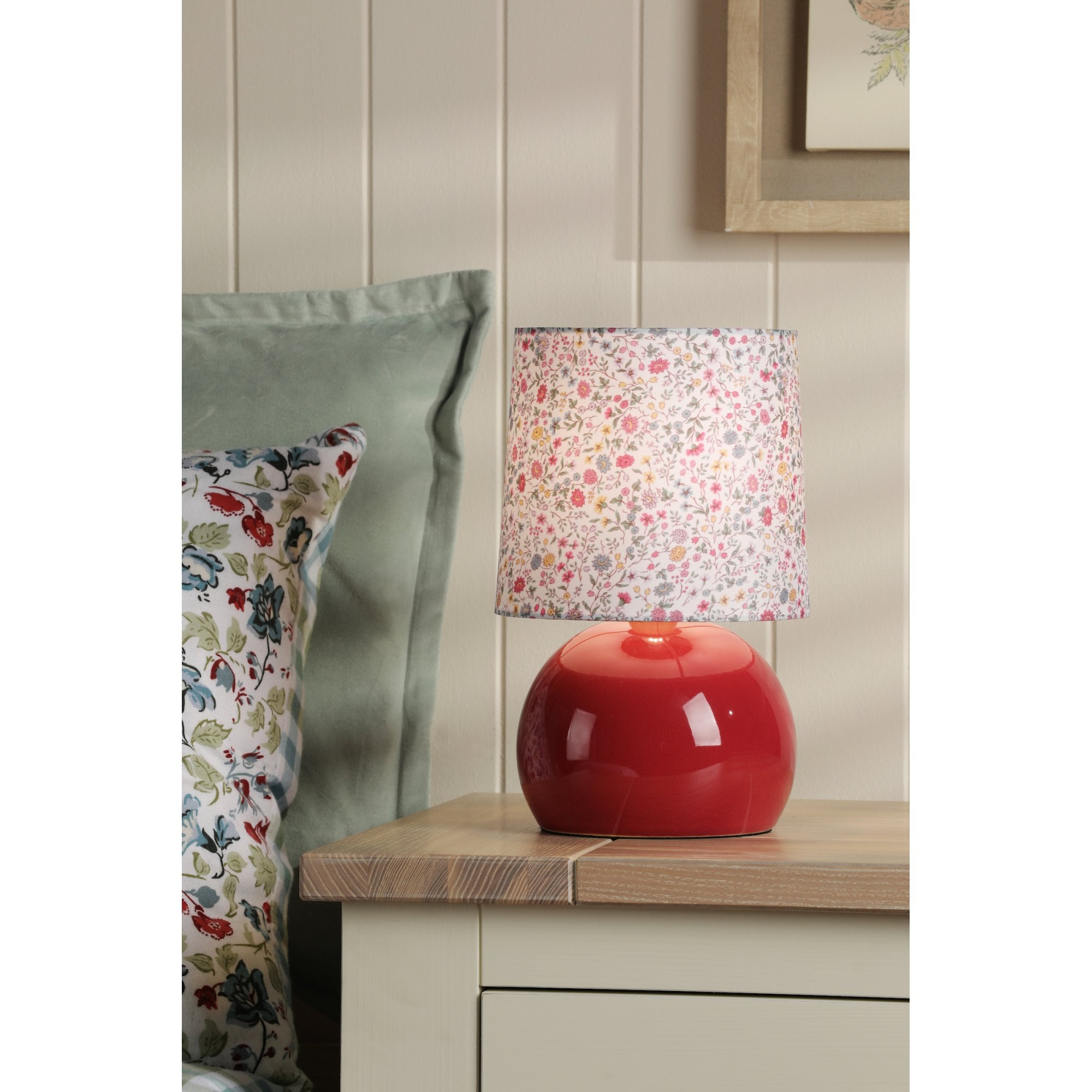 Knowlton Pink Crackle Glaze Table Lamp With Cotton Shade LA3756617-Q