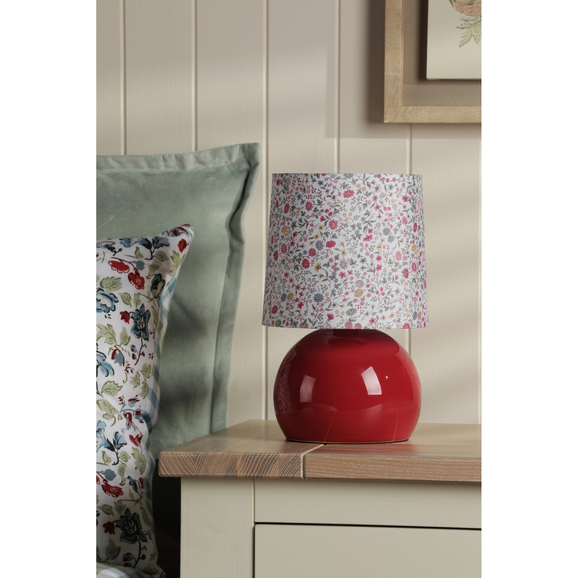 Knowlton Pink Crackle Glaze Table Lamp With Cotton Shade LA3756617-Q