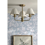 Mixbury 3 Light Semi Flush Light In Antique Brass With White Ceramic Shades LA3756587-Q