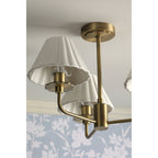 Mixbury 3 Light Semi Flush Light In Antique Brass With White Ceramic Shades LA3756587-Q