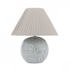 Montford Table Lamp In Blue Ceramic Floral Print With Taupe Silk Shade LA3756619-Q